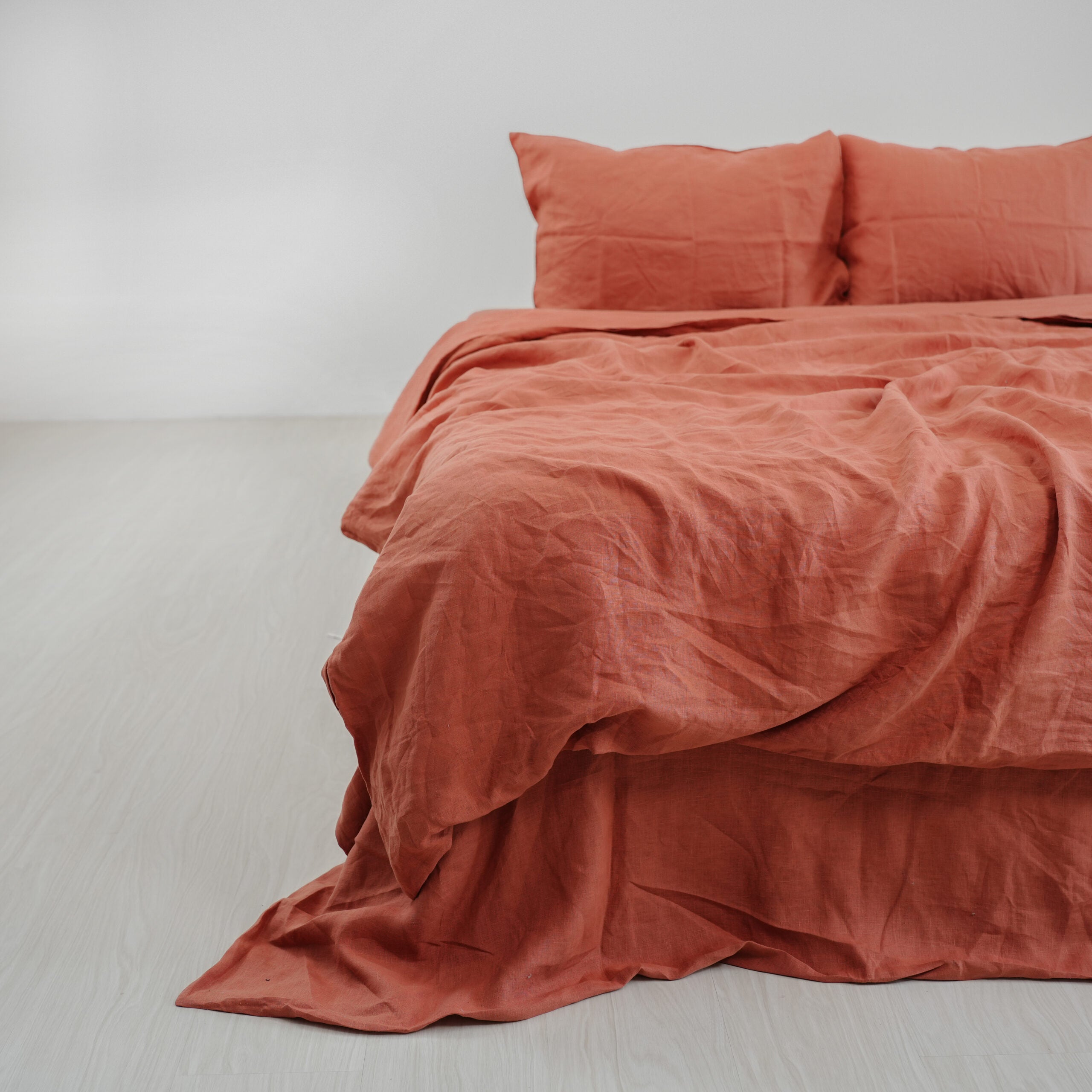 Rust French Linen Flat Sheet | 100% Linen Flat Sheet