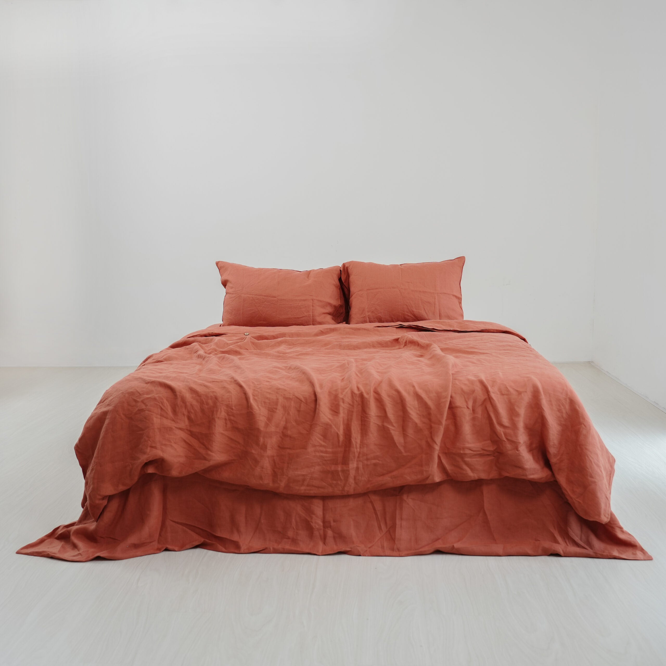 Rust French Linen Flat Sheet | 100% Linen Flat Sheet