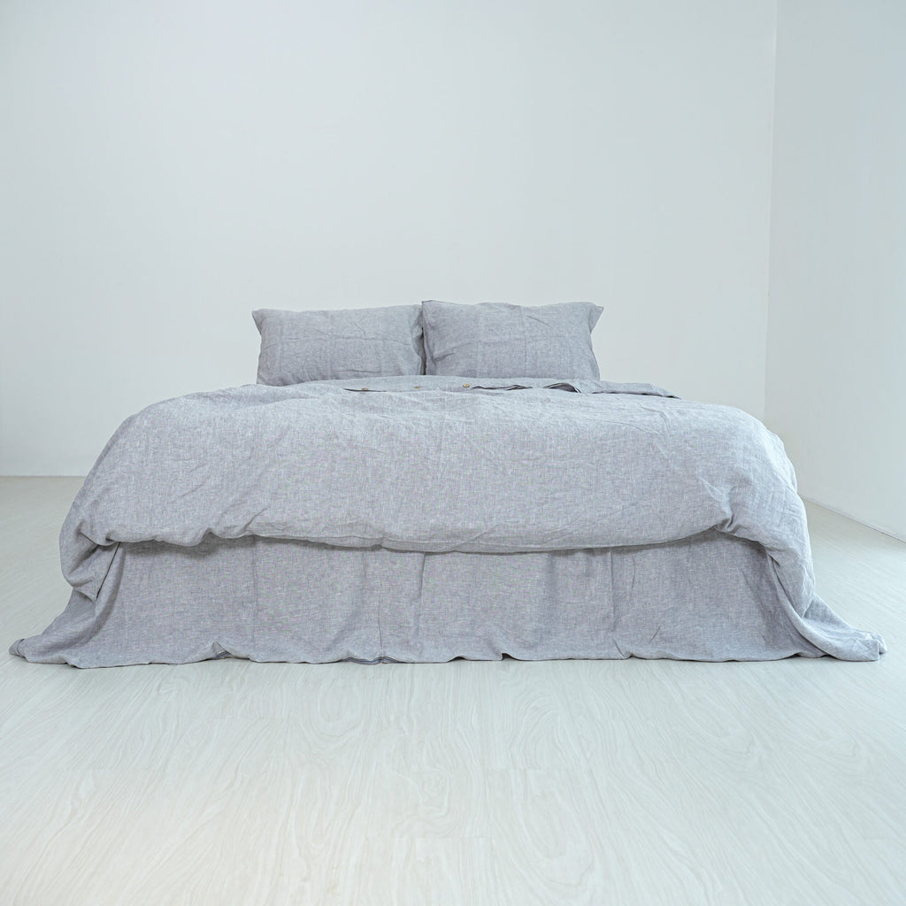 Silver French Linen Flat Sheet | 100% Linen Flat Sheet