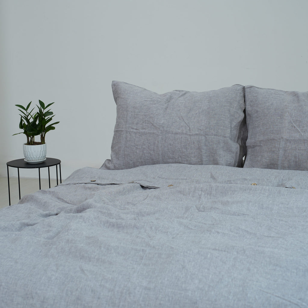 Silver French Linen Flat Sheet | 100% Linen Flat Sheet