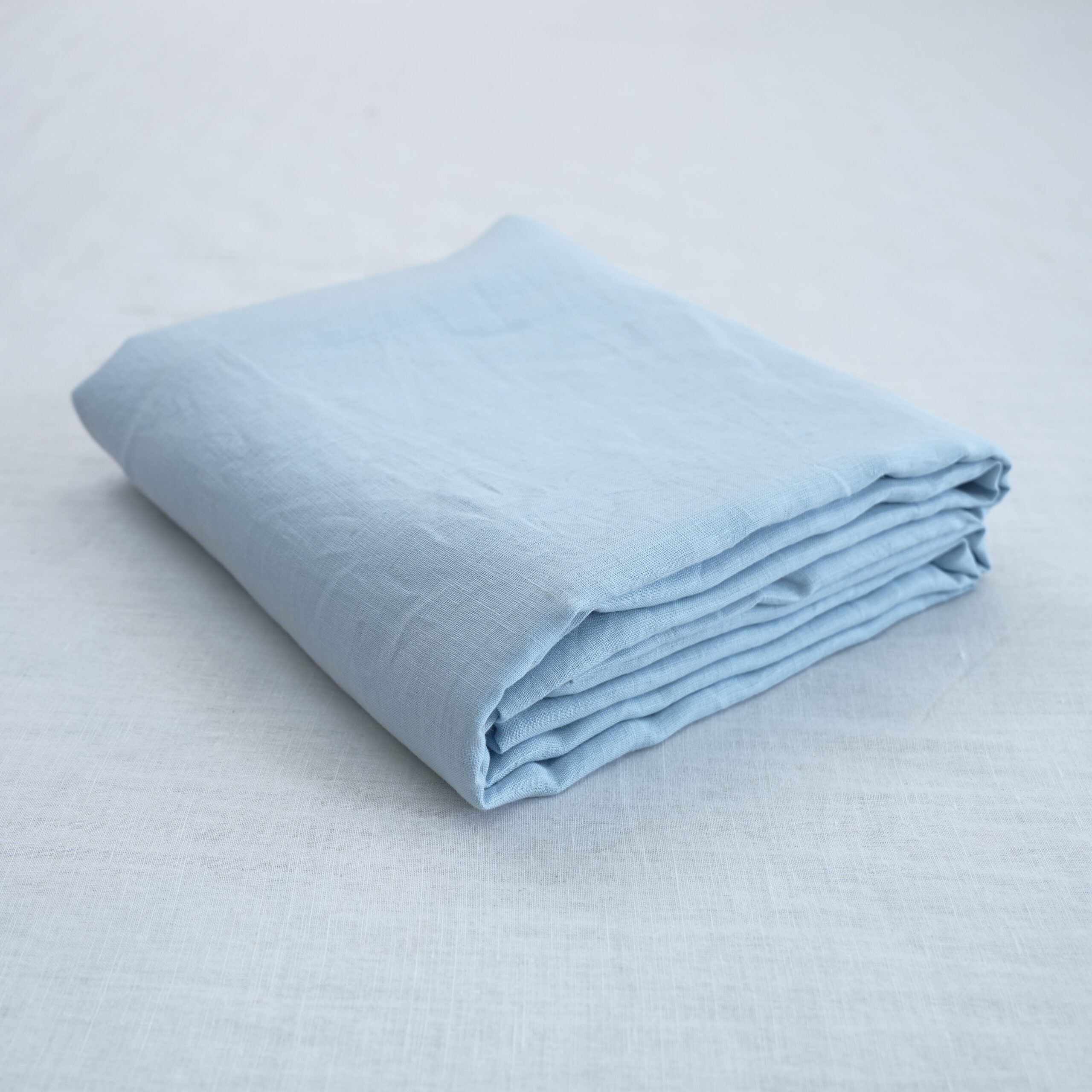 Sky French Linen Duvet Cover+2 Pillowcases Set - Plain Dyeing 09
