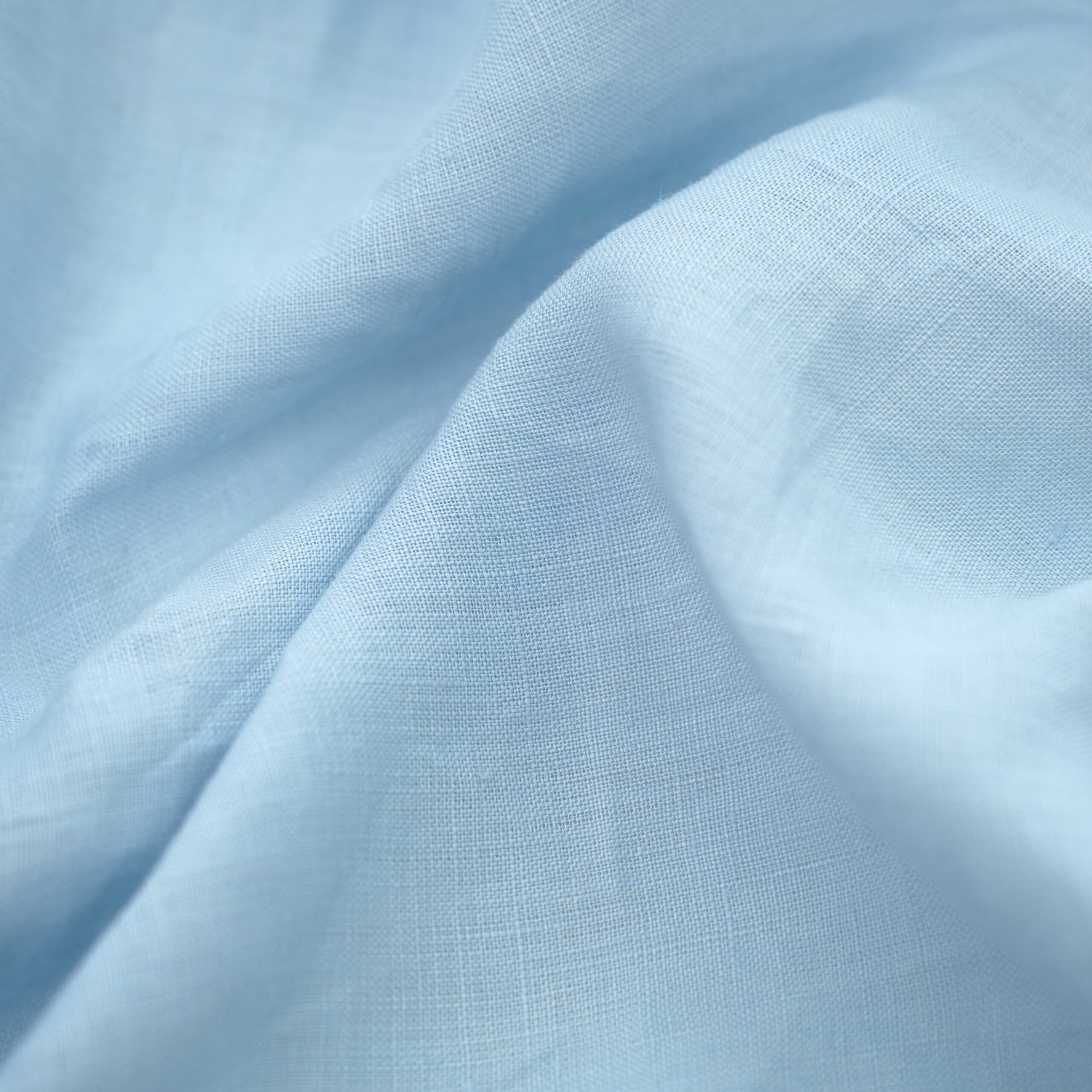 Sky Blue French Linen Fitted Sheet Set - Deep Pocket with 2 Pillowcases