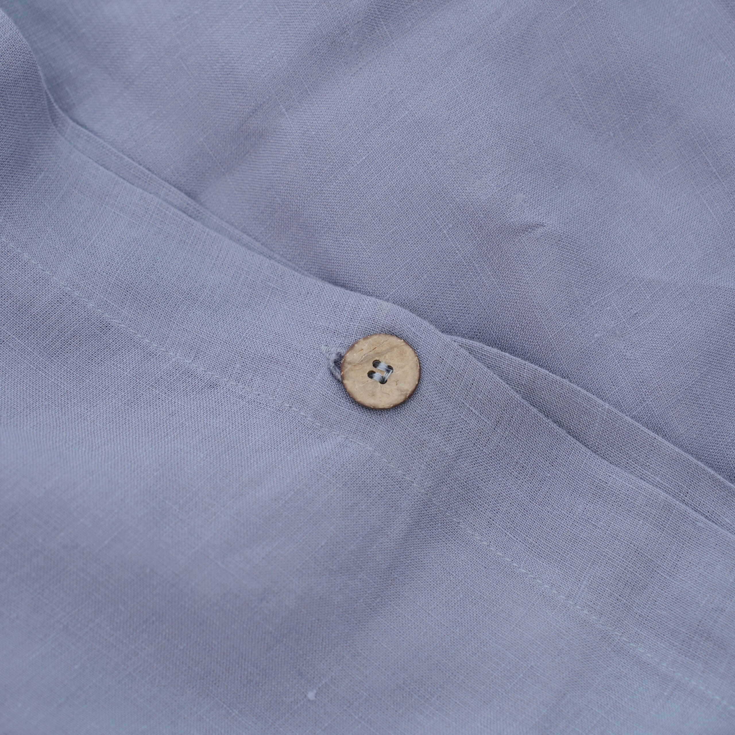 Steel French Linen Duvet Cover | Plain Dyeing