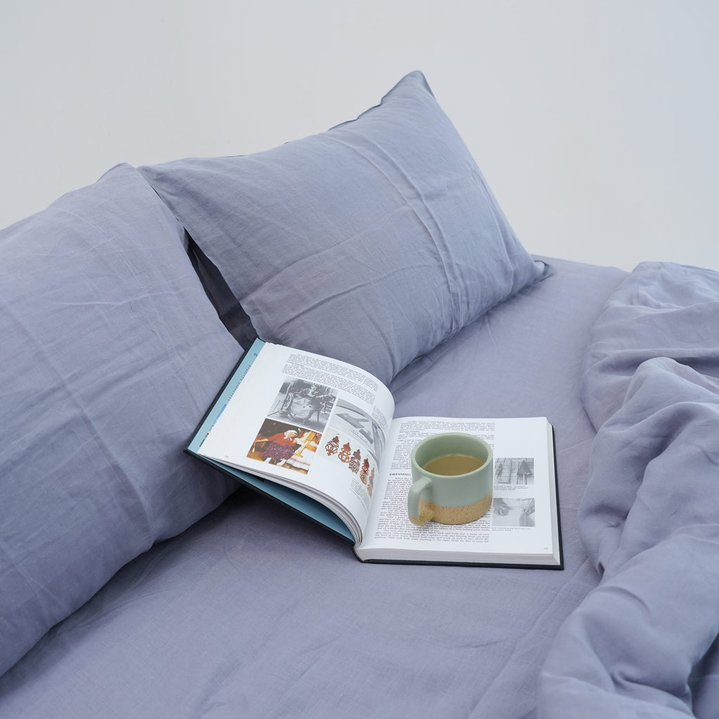 Steel French Linen Top Sheet | 100% Linen Flat Sheet
