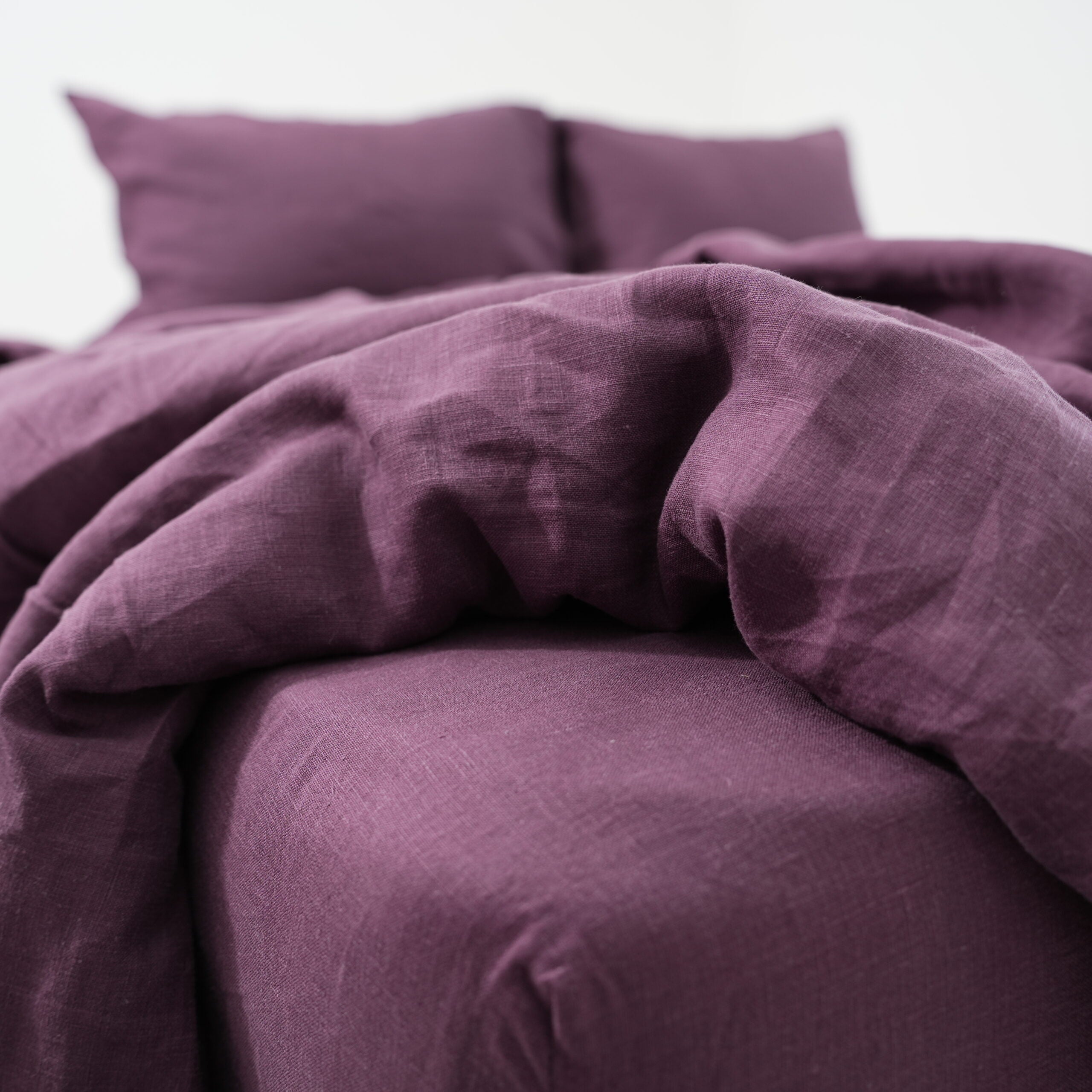 Violet Purple French Linen Fitted Sheet | Handmade