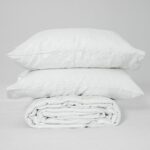 White French Linen Fitted Sheet Set - Deep Pocket with 2 Pillowcases