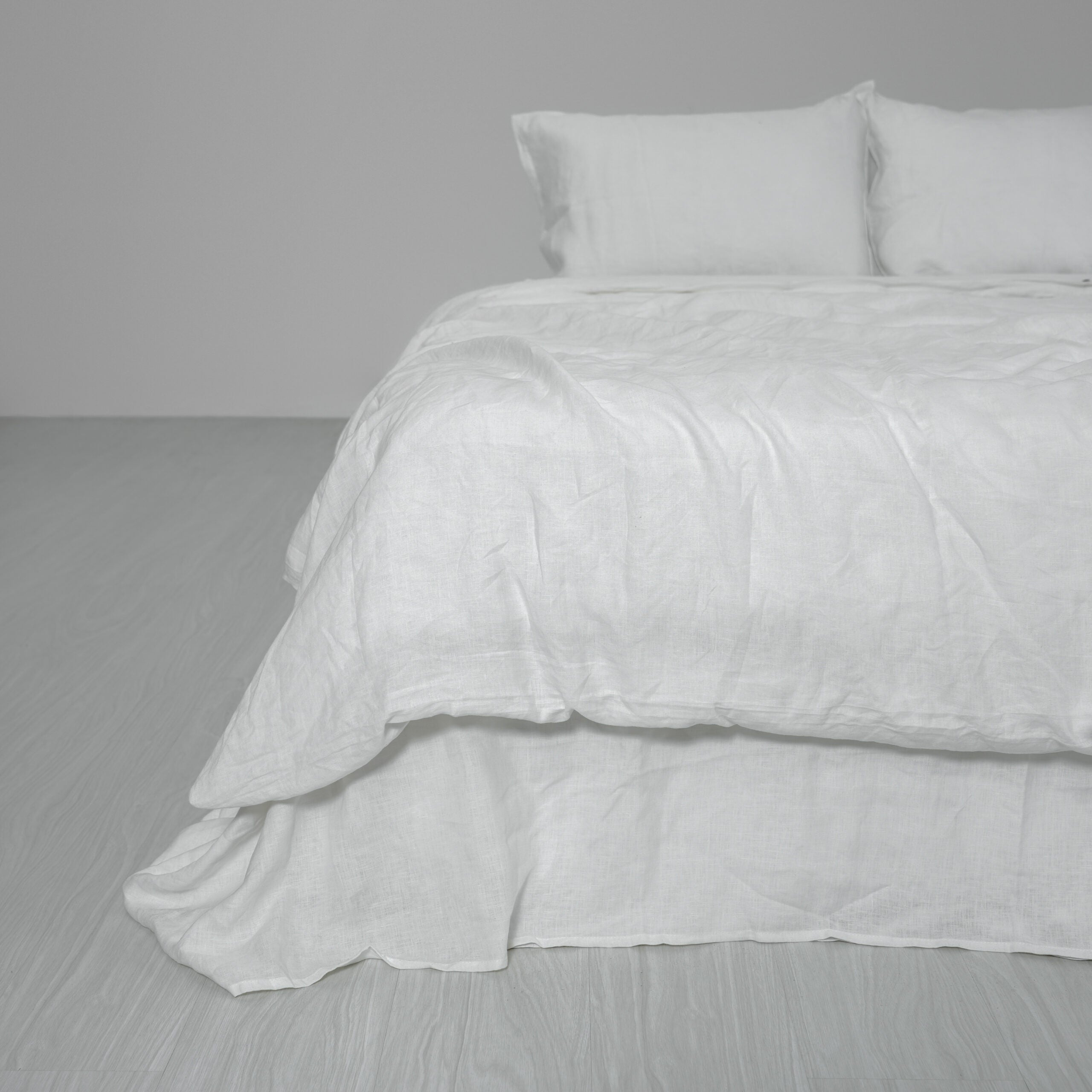 White French Linen Duvet Cover+2 Pillowcases Set - Plain Dyeing 05