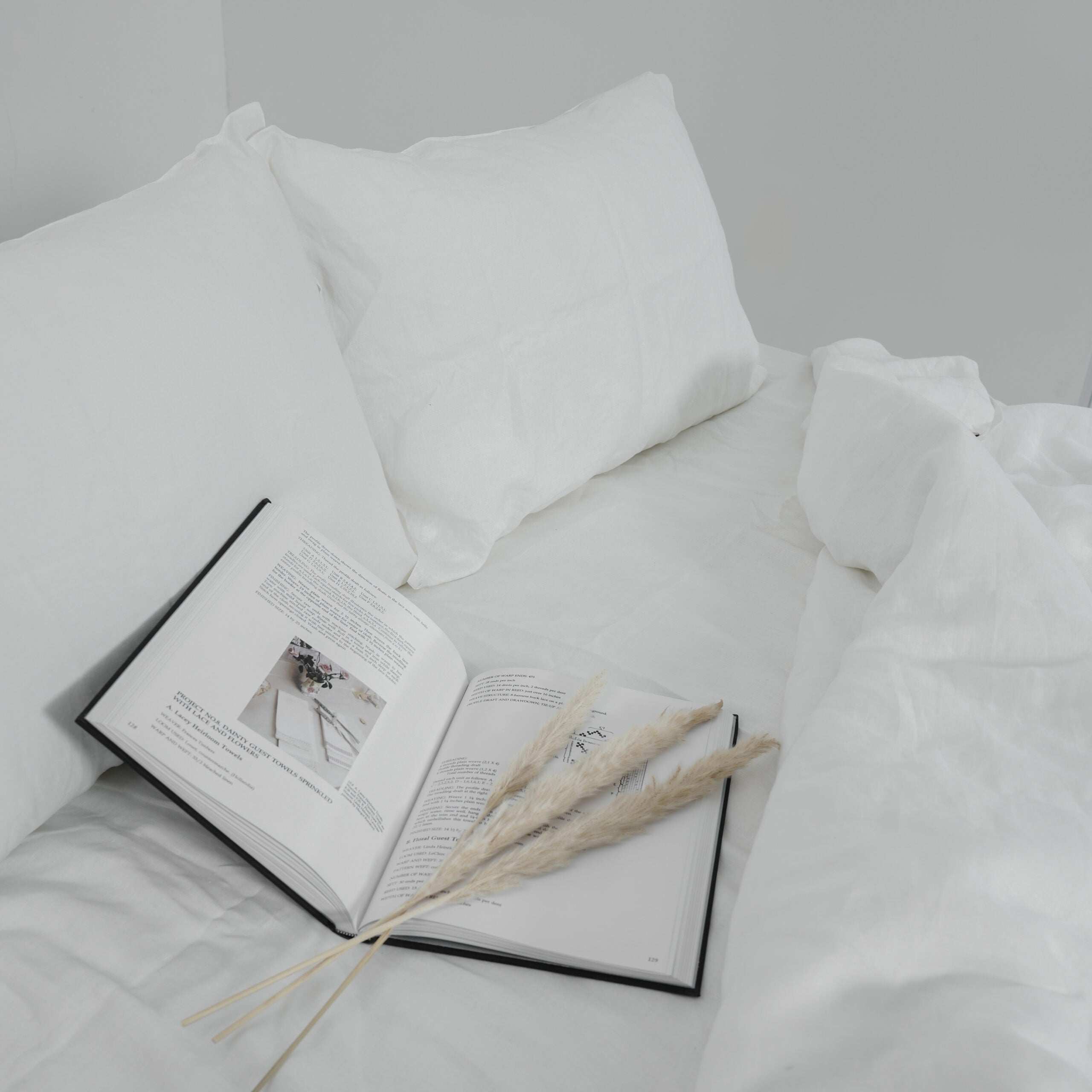 White French Linen Duvet Cover+2 Pillowcases Set - Plain Dyeing 05
