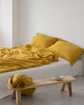 Yellow French Linen Duvet Cover | Plain Dyed