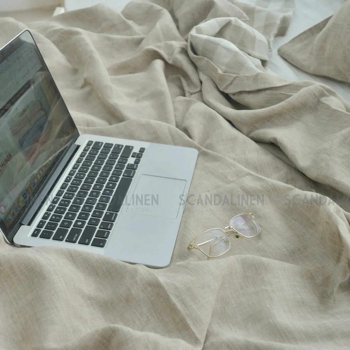 Dark Flax French Linen Duvet Cover Set - 4-Piece Yarn-Dyed Bed Linen | OEKO-TEX Certified