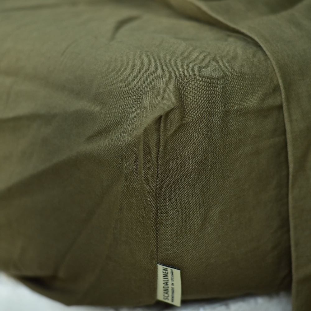 Bamboo Linen Duvet Cover - Seaweed