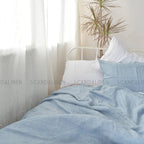 Blue French Linen Bedding Sets (4 pieces) - Yarn Dyeing