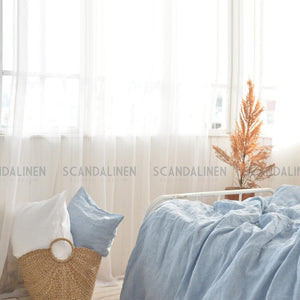 Blue French Linen Bedding Sets (4 pieces) - Yarn Dyeing