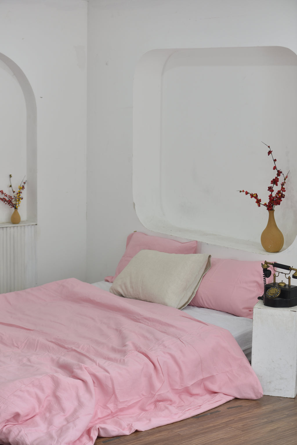 Bamboo Linen Duvet Cover - Blush