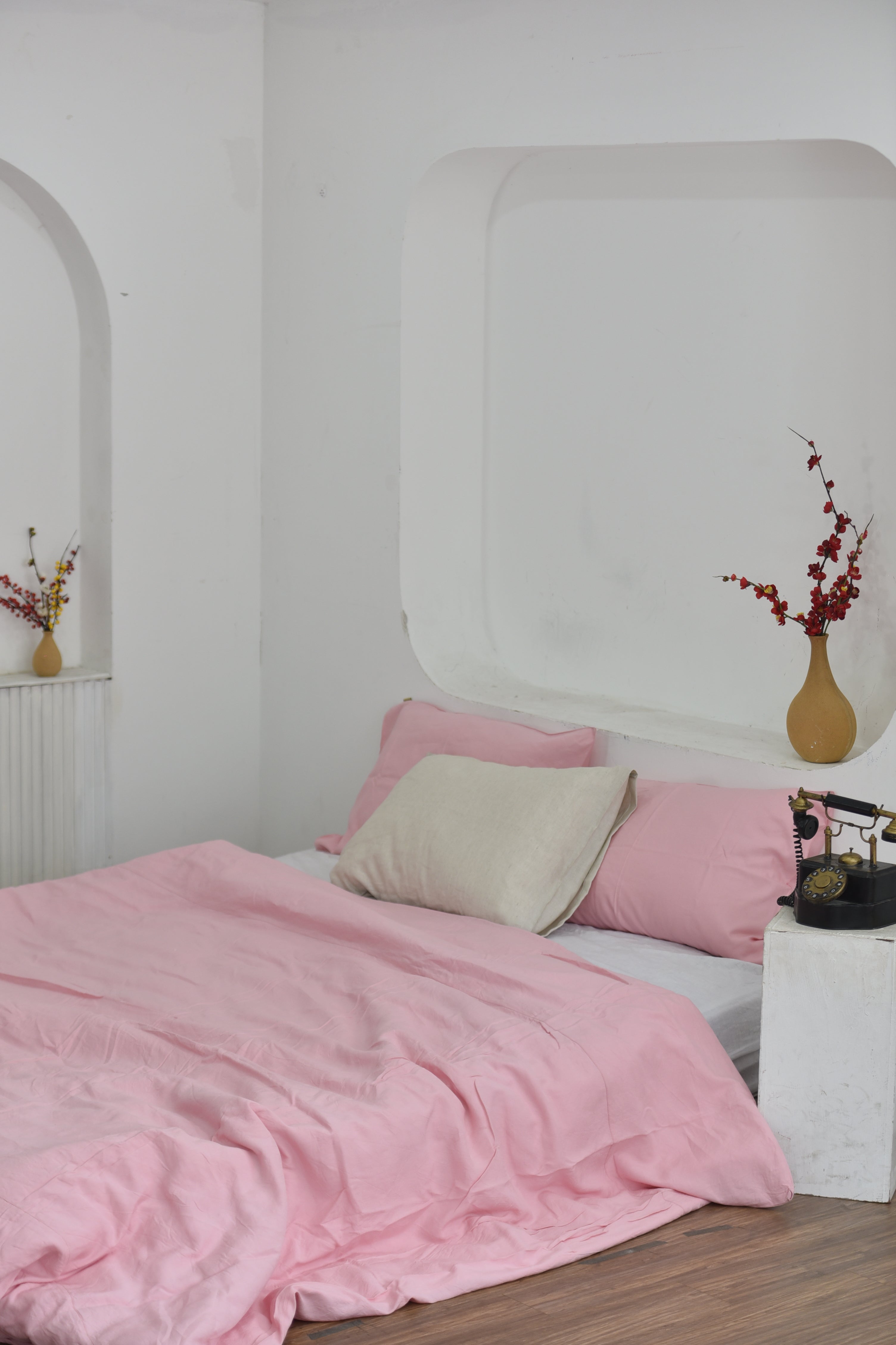 Bamboo Linen Duvet Cover - Blush