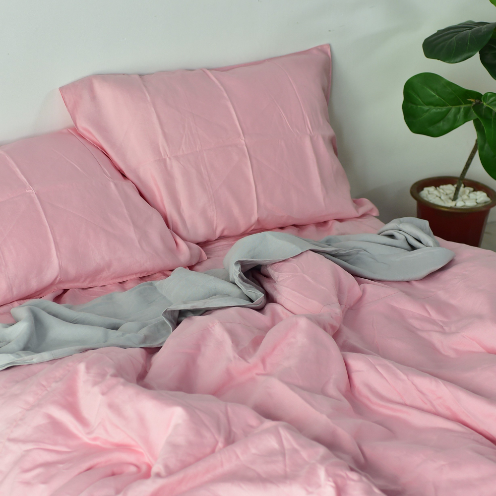 Bamboo Linen Pillowcases - Blush