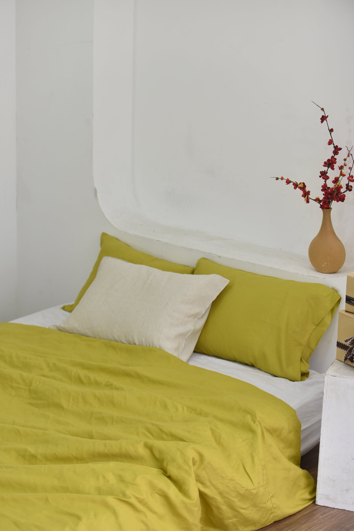 Bamboo Linen Duvet Cover - Butter