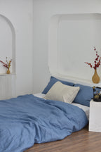 Bamboo Linen Duvet Cover - Cerulean