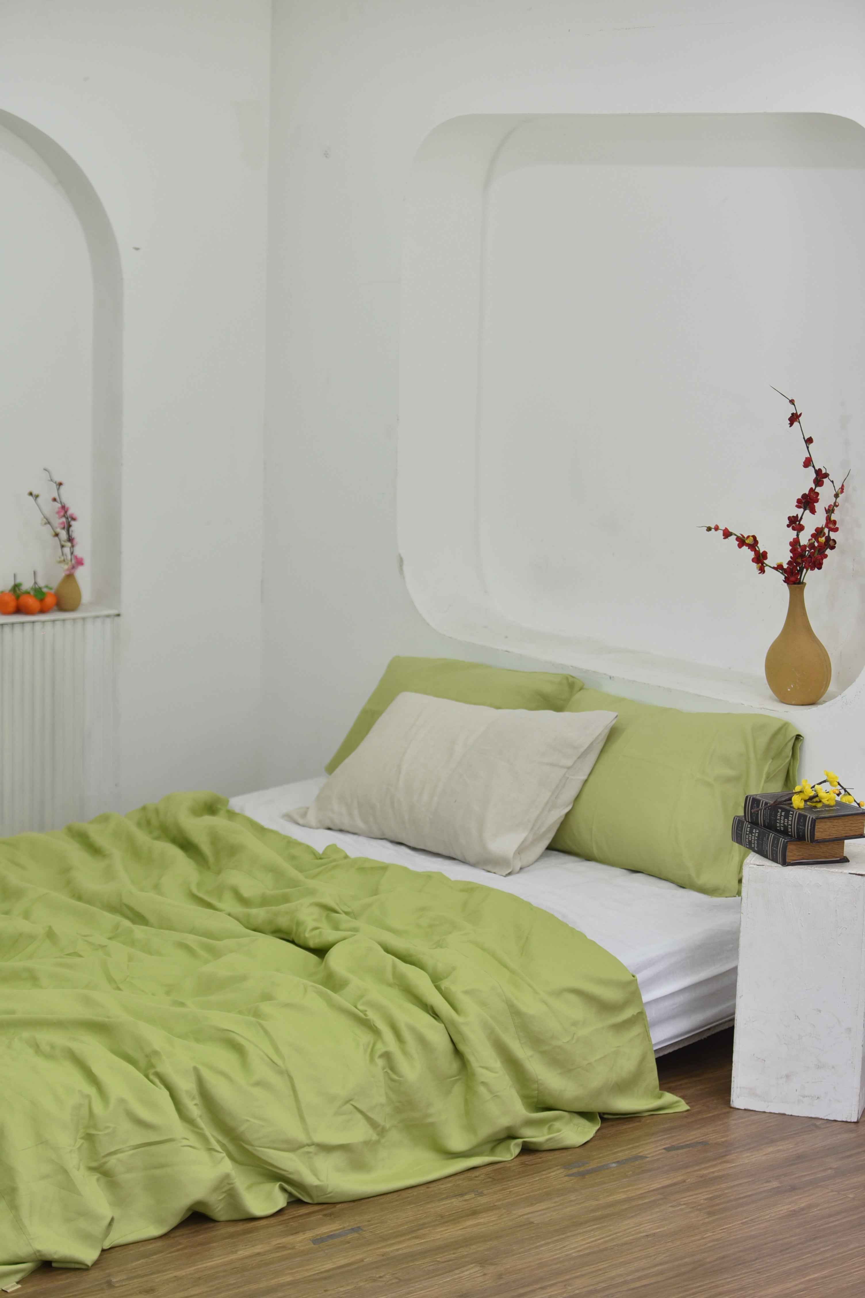 Bamboo Linen Duvet Cover - Chartreuse