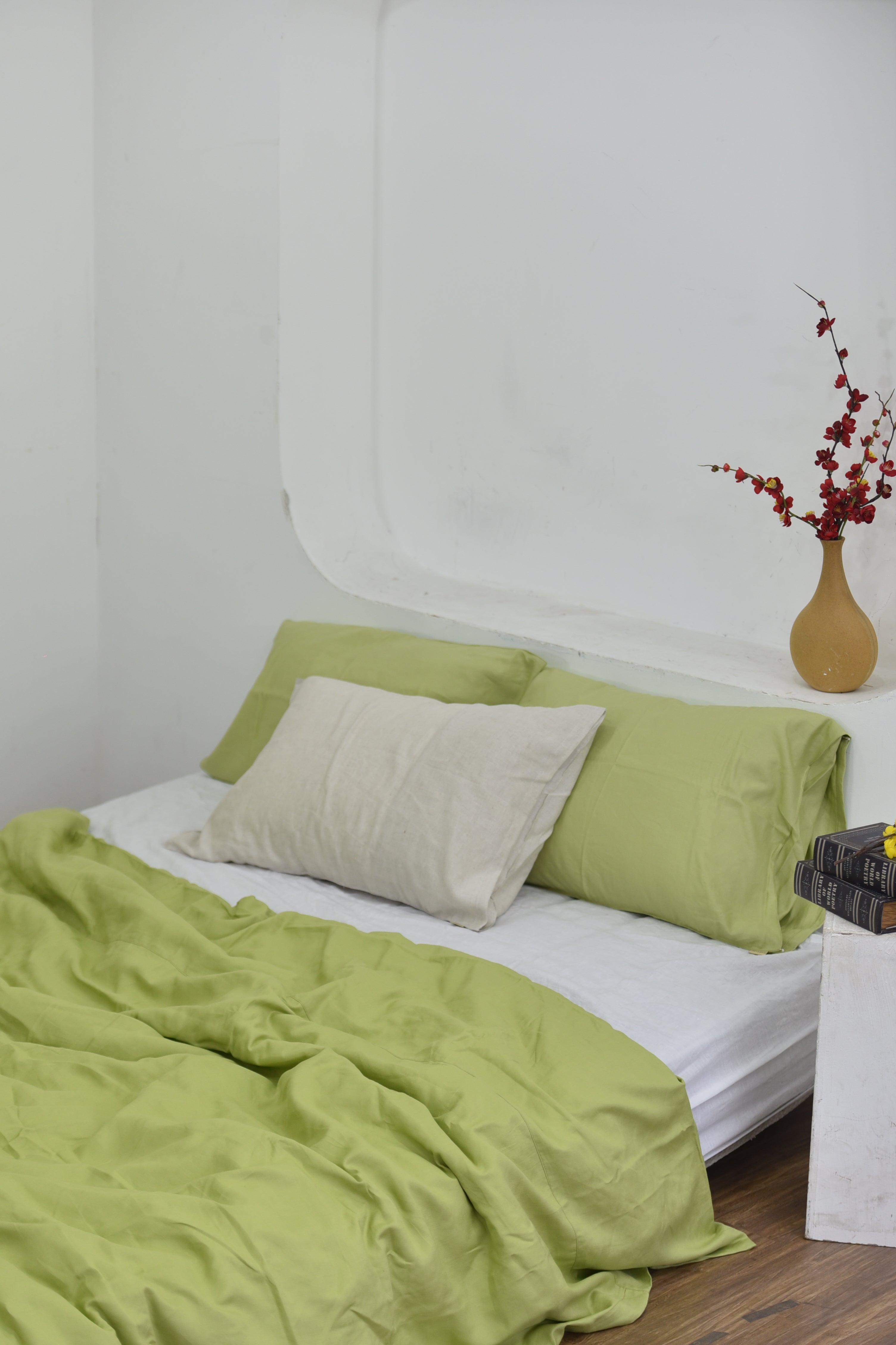 Bamboo Linen Duvet Cover - Chartreuse