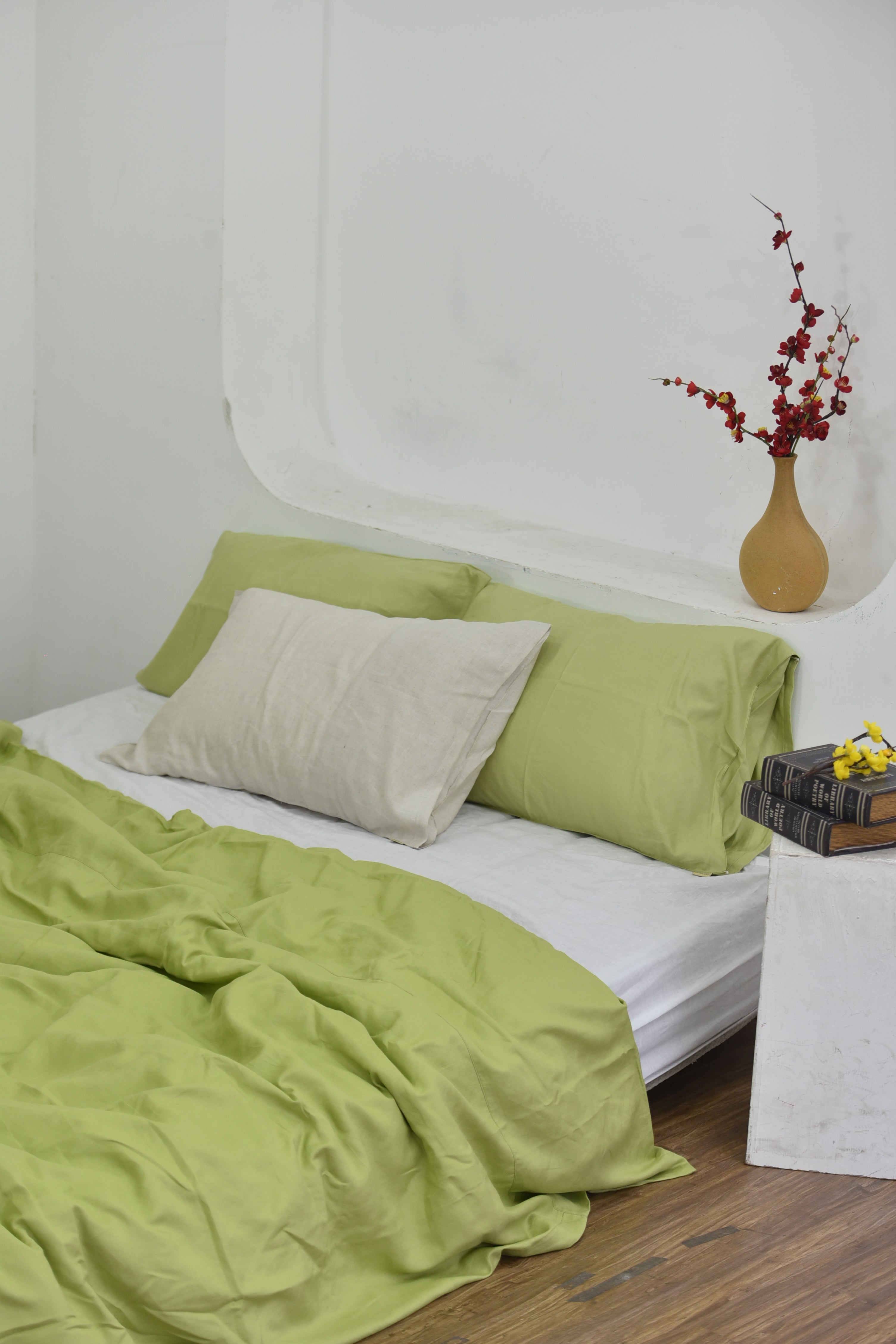 Bamboo Linen Duvet Cover - Chartreuse