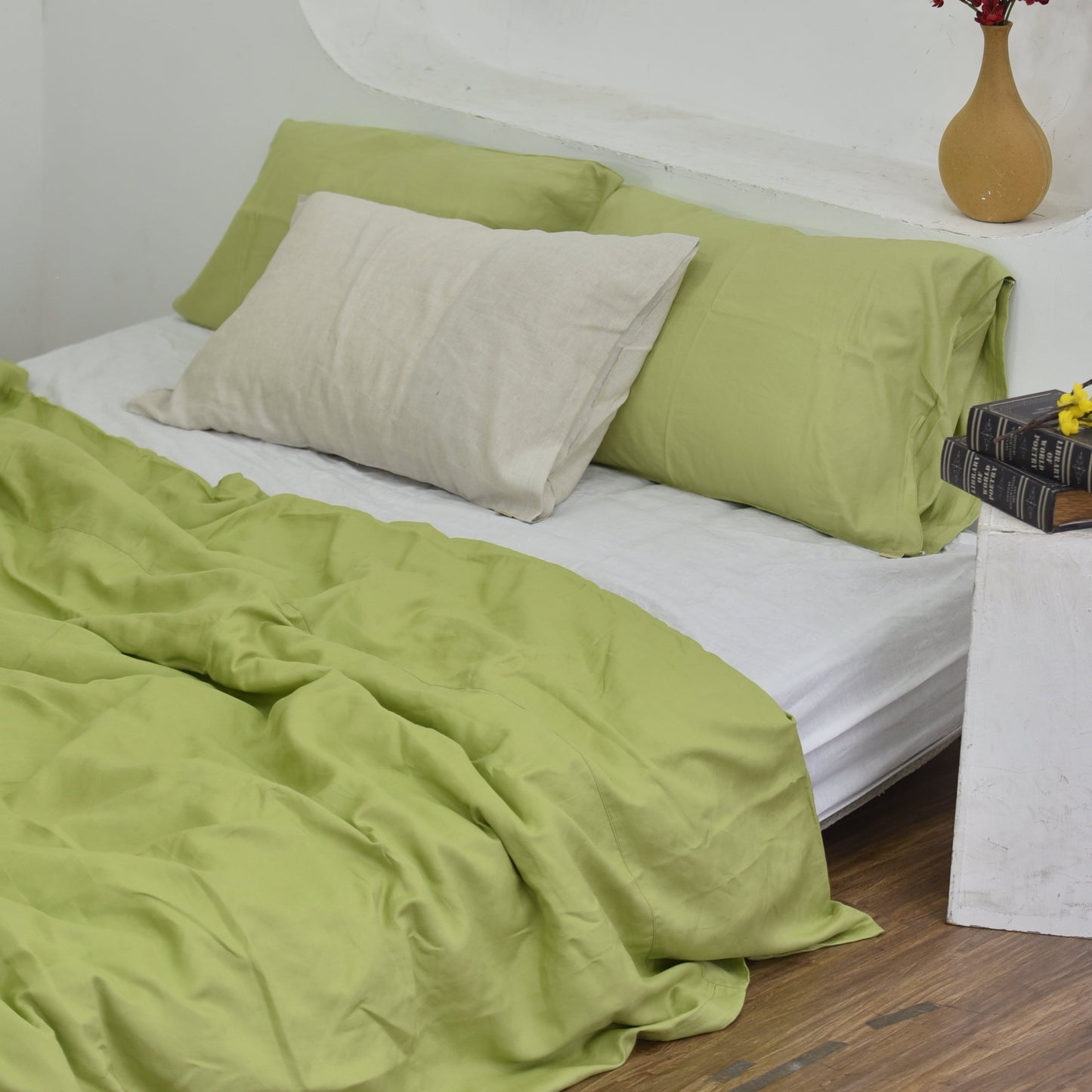 Chartreuse Bamboo Linen Duvet Cover Sets 43