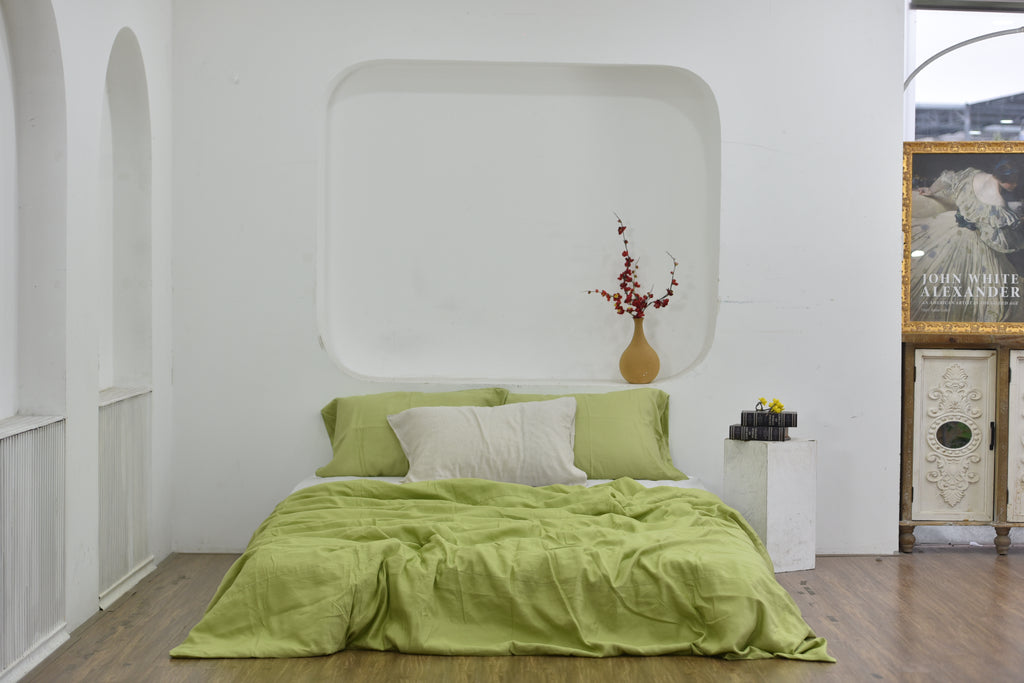 Bamboo Linen Duvet Cover - Chartreuse