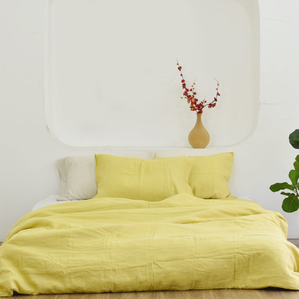 Lemon Bamboo Linen Bedding Sets