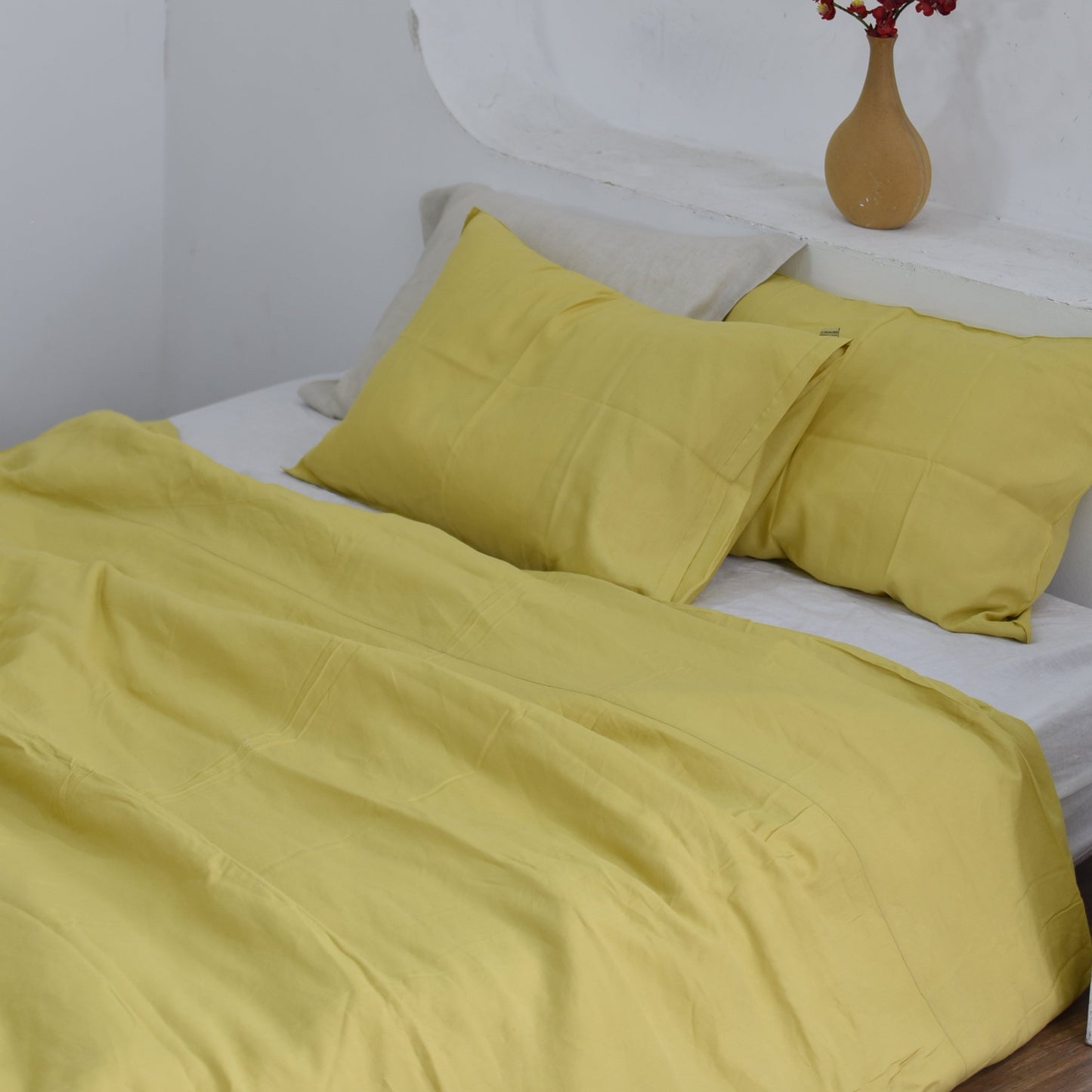 Lemon Bamboo Linen Bedding Sets