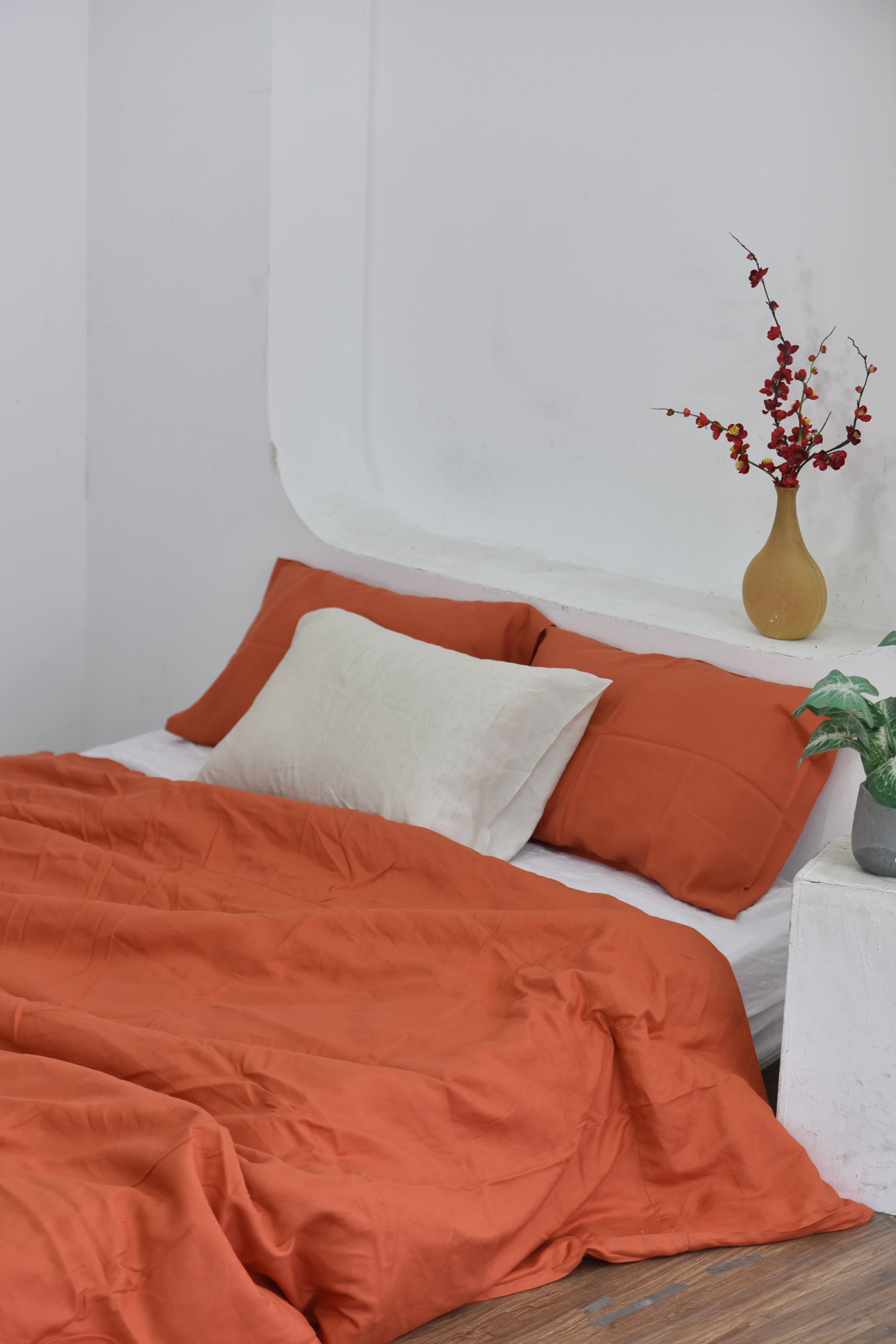 Bamboo Linen Duvet Cover - Squash