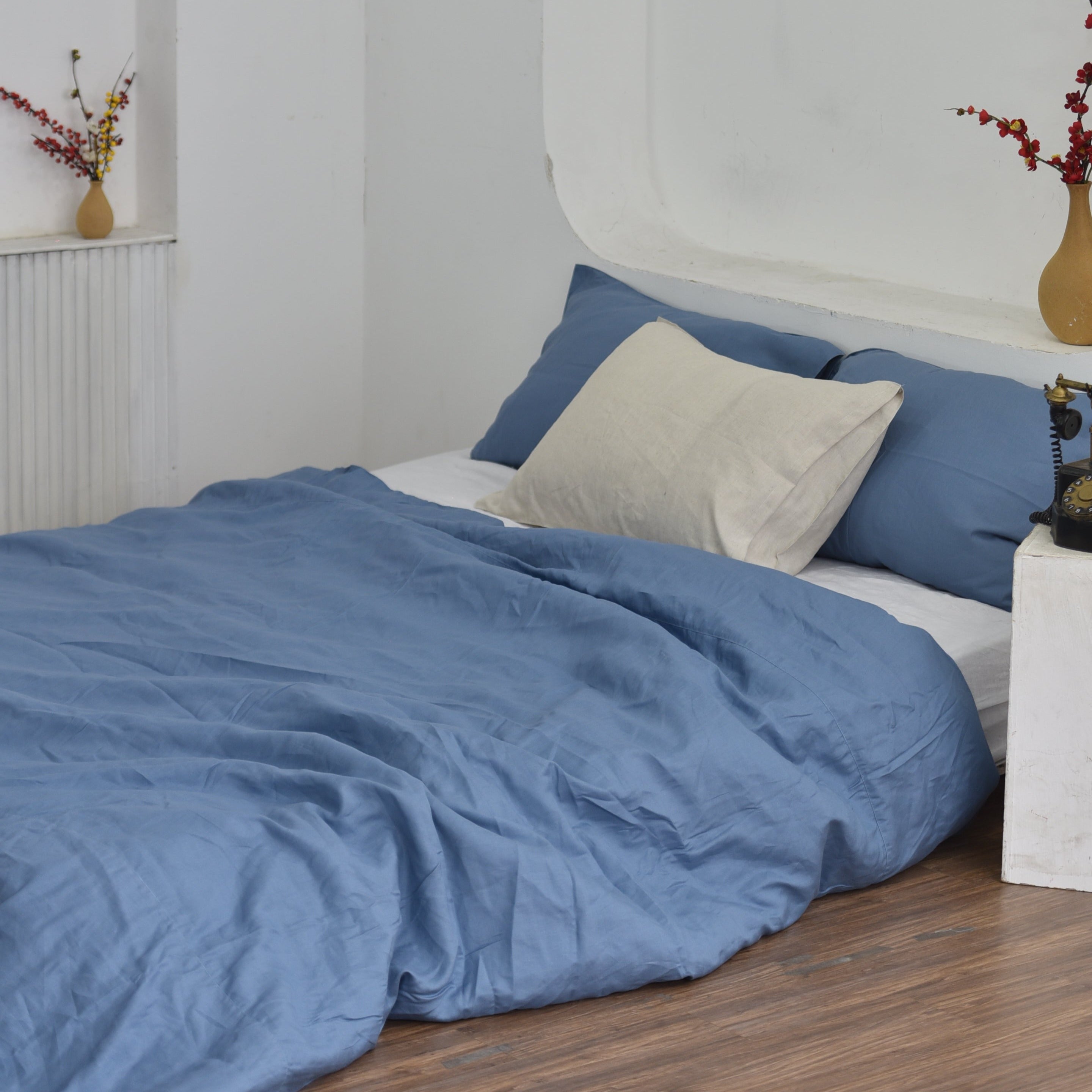 Cerulean Bamboo Linen Bedding Sets