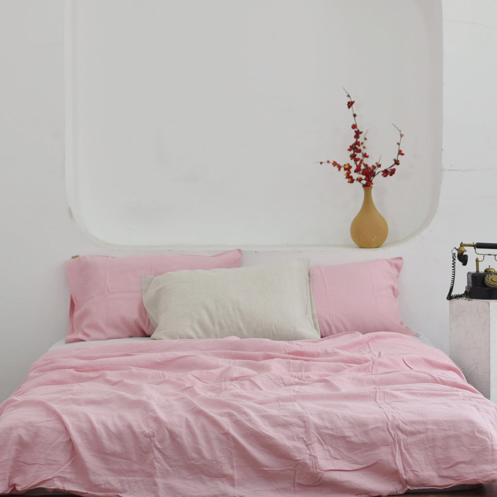 Blush Bamboo Linen Bedding Sets
