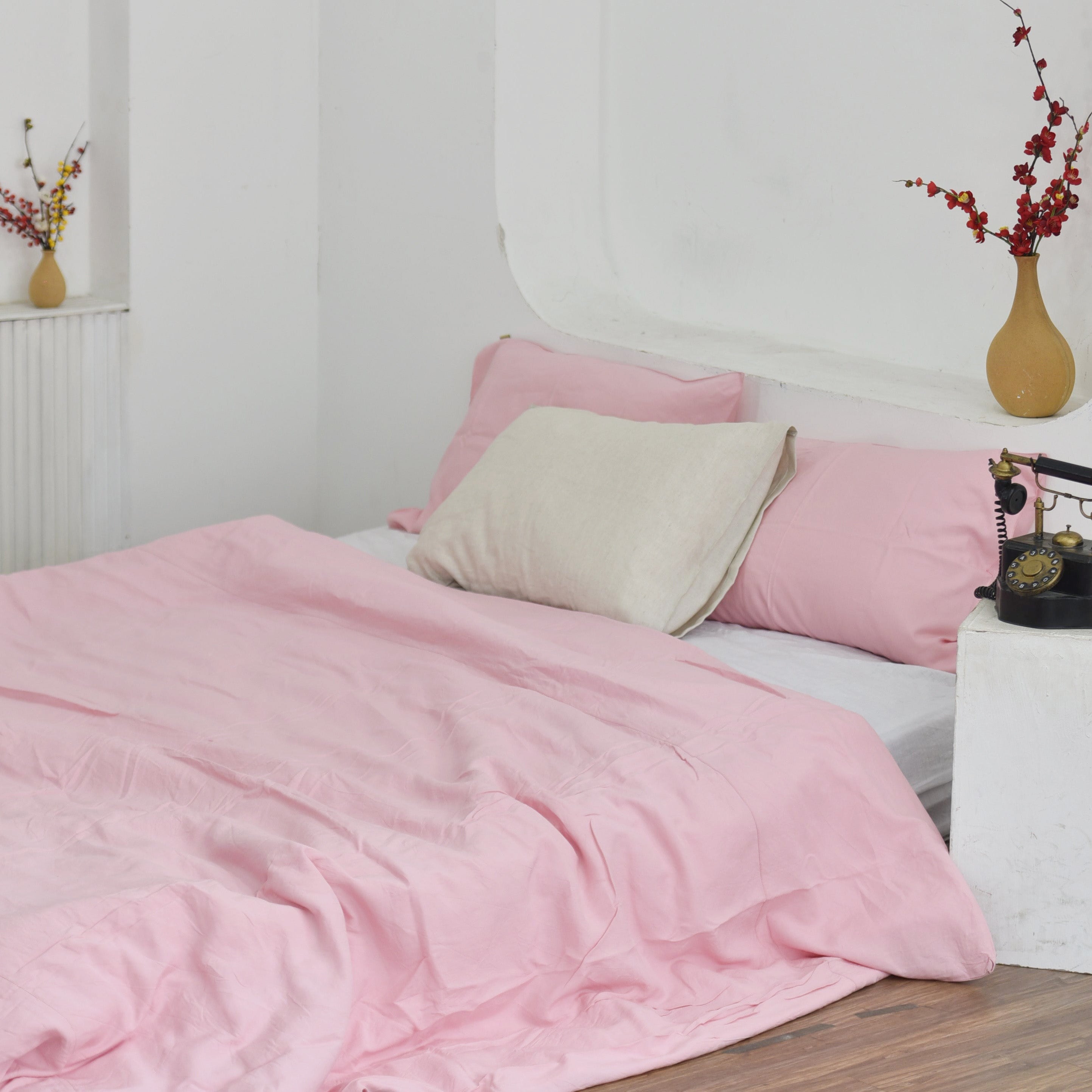 Blush Bamboo Linen Bedding Sets