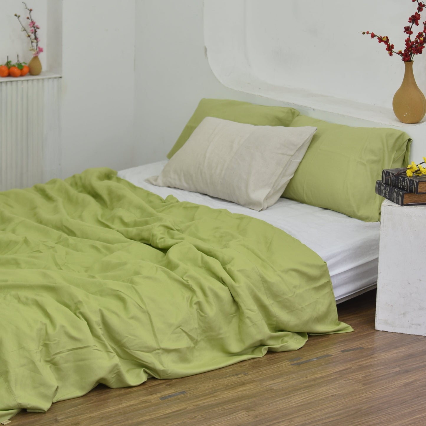 Chartreuse Bamboo Linen Bedding Sets