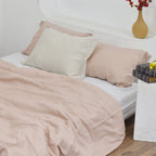 Coral Bamboo Linen Bedding Sets