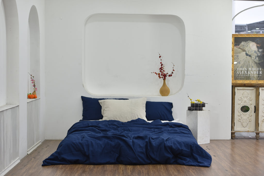 Bamboo Linen Duvet Cover - Indigo