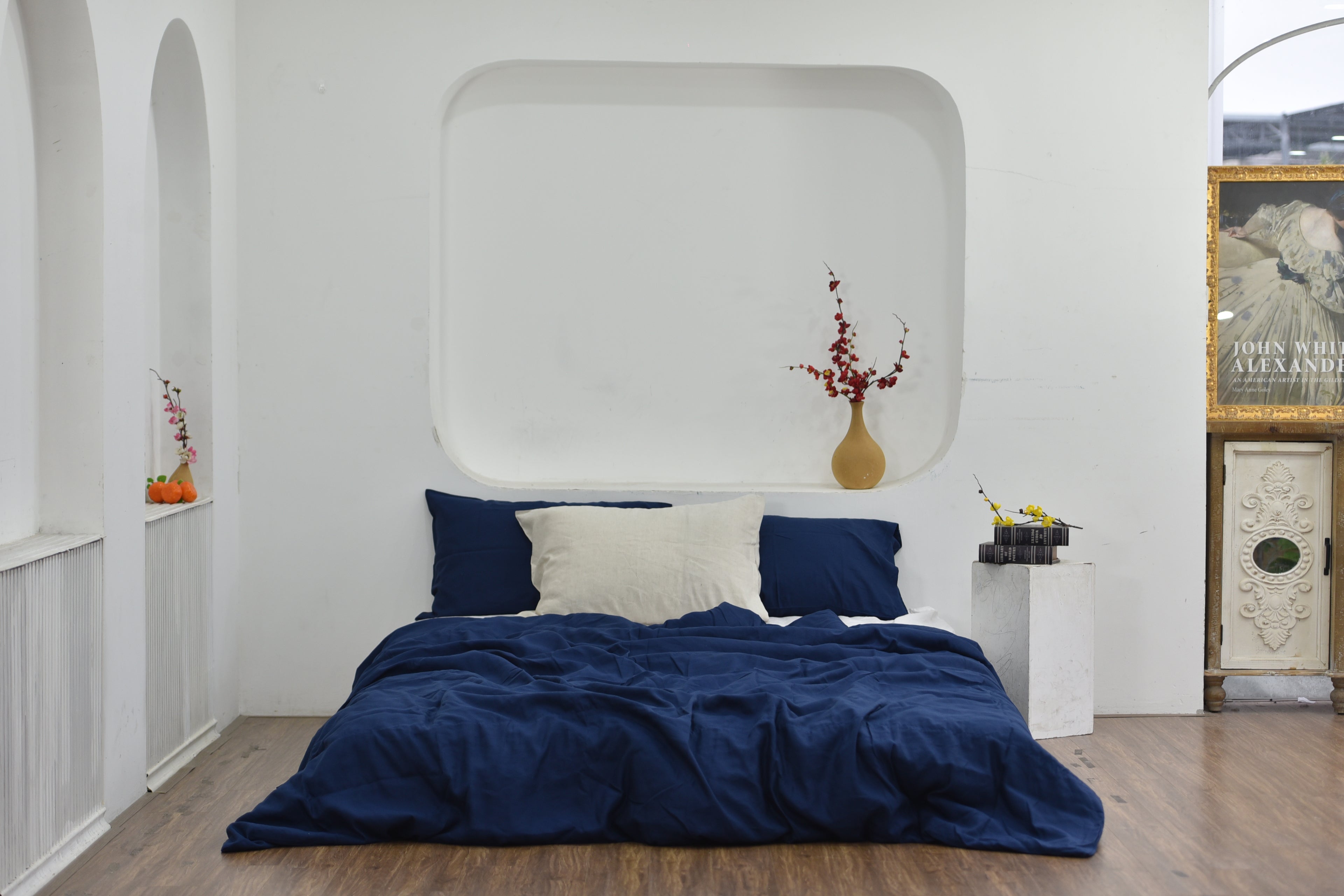 Bamboo Linen Duvet Cover - Indigo