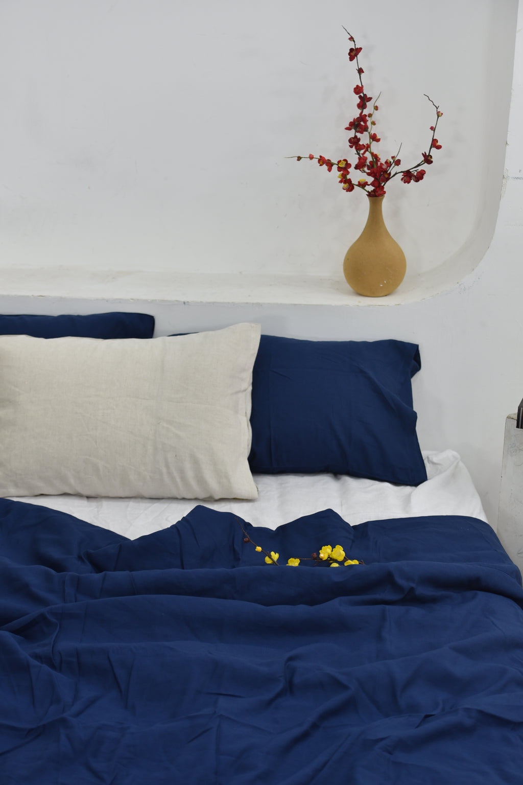 Bamboo Linen Duvet Cover - Indigo