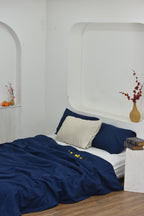 Bamboo Linen Duvet Cover - Indigo