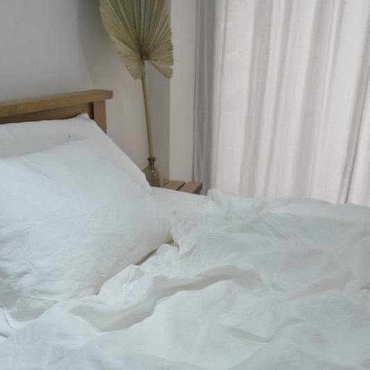 White Bamboo Linen Bedding Sets