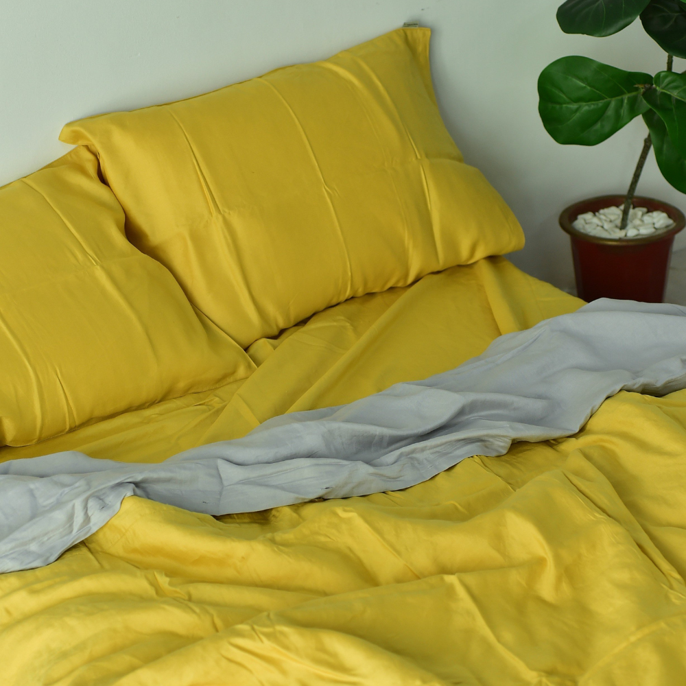 Lemon Bamboo Linen Duvet Cover Sets