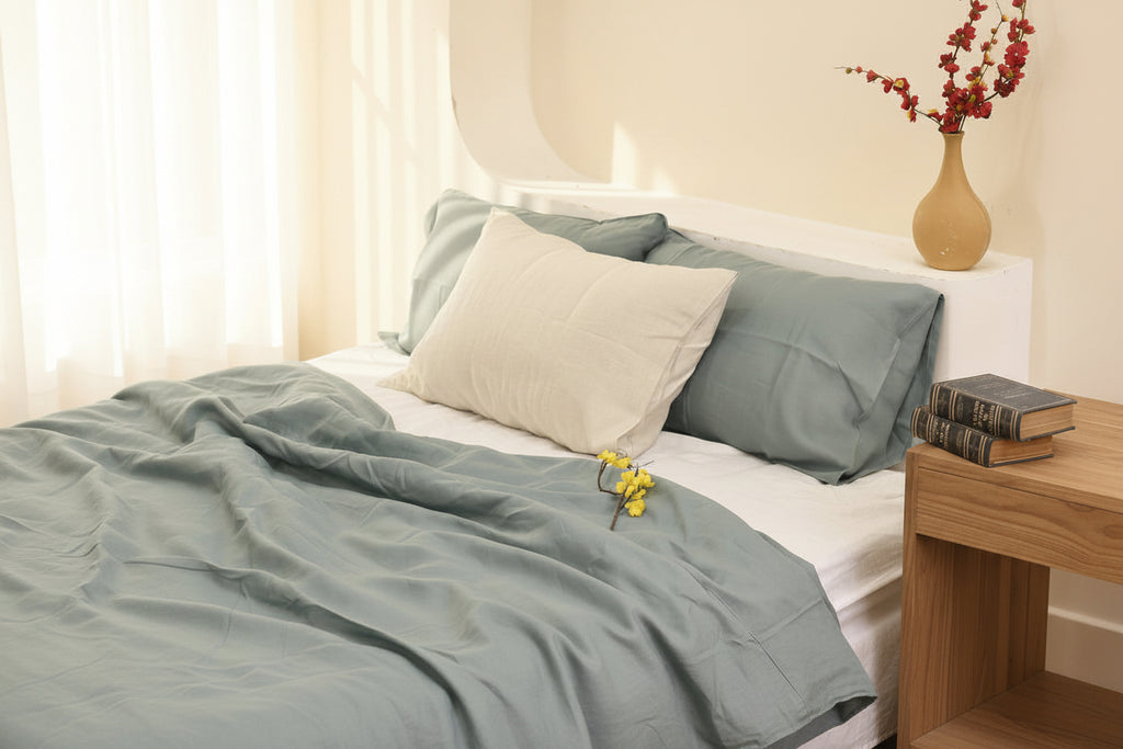 Aegean Bamboo Linen Duvet Cover Set – 4-Piece | 45% Linen 55% Bamboo Rayon