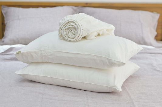 White Bamboo Linen Pillowcases