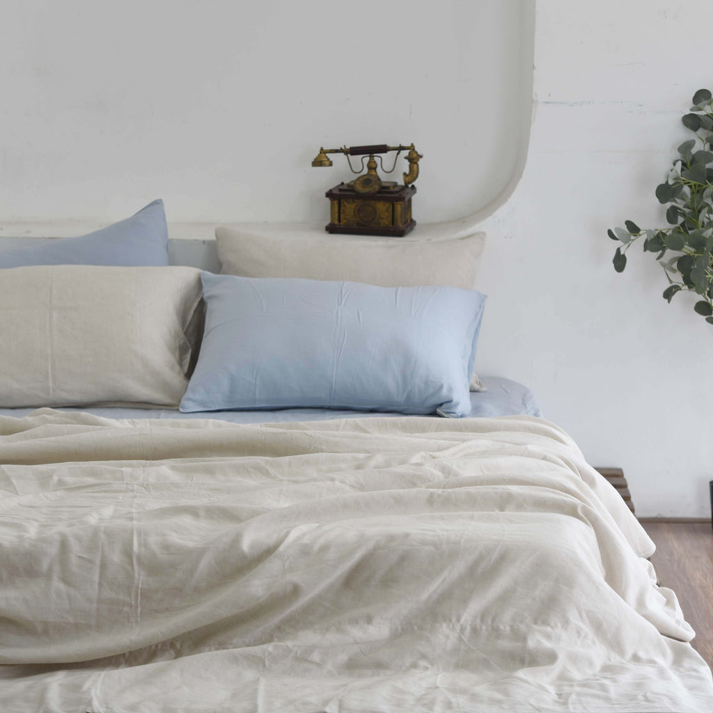 Bamboo Linen Duvet Cover - Rice