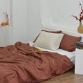 Bamboo Linen Duvet Cover Sets- Brick