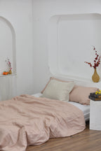 Bamboo Linen Duvet Cover - Coral