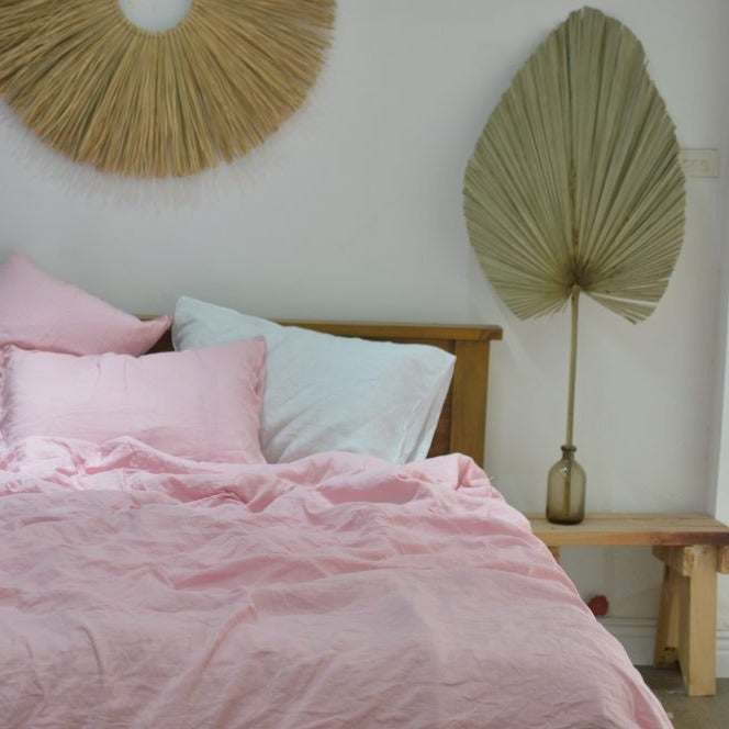 Blush Bamboo Linen Bedding Sets