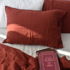 Red French Linen Pillowcase - Plain Dyeing 27