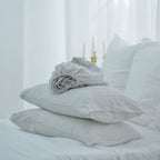 Striped French Linen Fitted Sheet + 2 Pillowcases Set - Yarn Dyeing 49