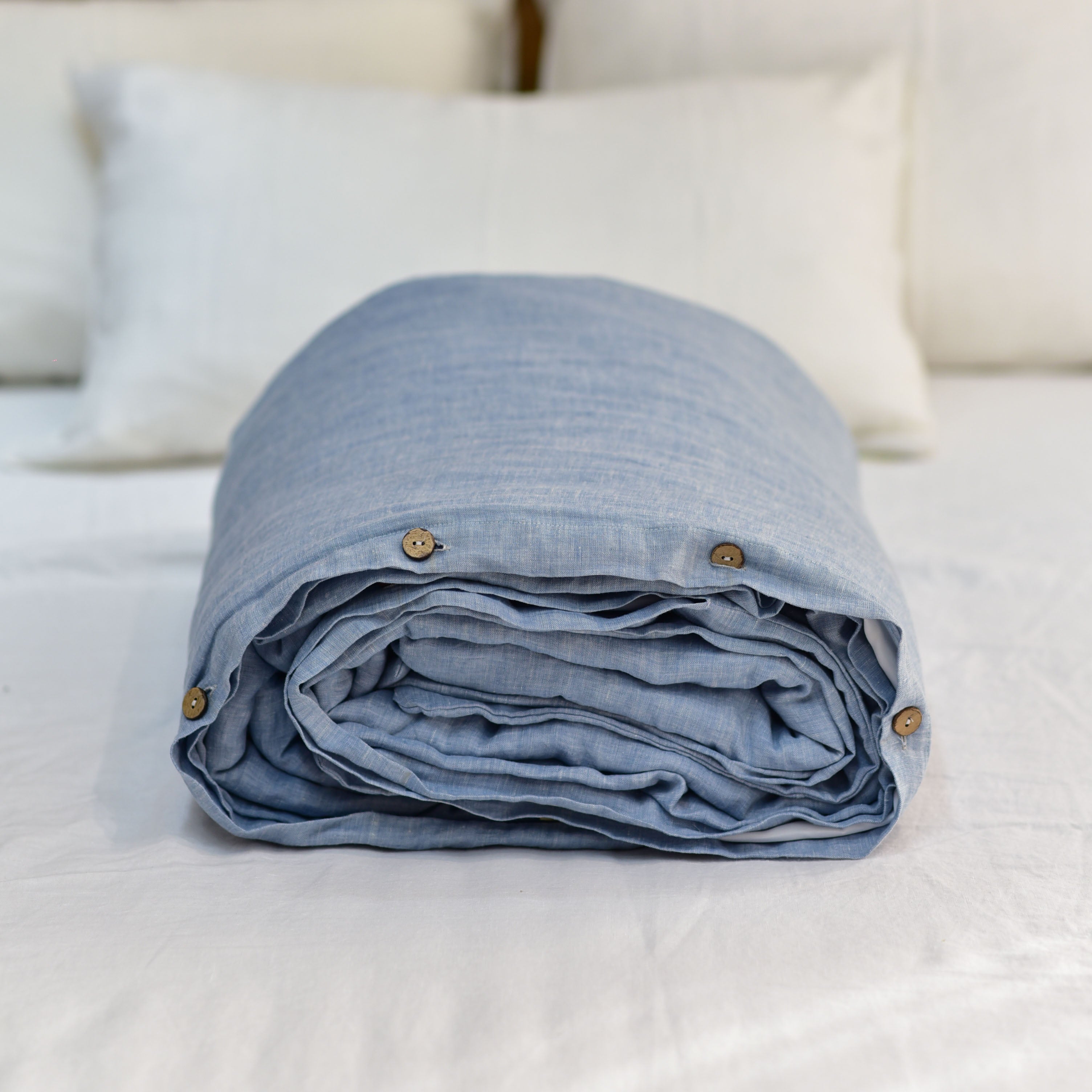 Blue French Linen Duvet Cover - Yarn Dyeing 42